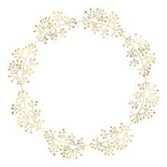 Floral gold wreath illustration