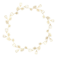 Floral gold wreath illustration