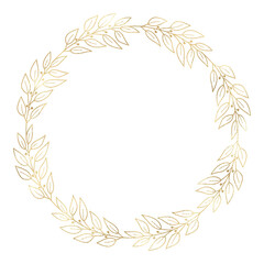 Obraz na płótnie Canvas Floral gold wreath illustration