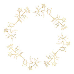 Floral gold wreath illustration