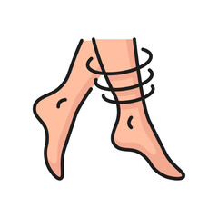 Healthy legs without varicose veins, no blood pressure problems outline icon. Vector degenerative joint disease treatment, healthy woman legs