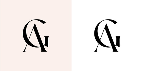GA letter fashion logo template - obrazy, fototapety, plakaty