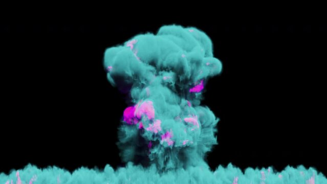 Blue and pink colorful explosion