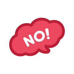 No speech bubble icon. Cute black text lettering vector illustration.