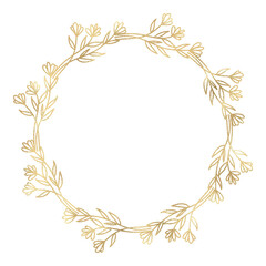 Floral gold wreath illustration