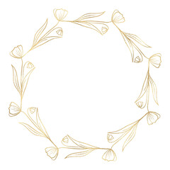 Floral gold wreath illustration
