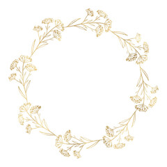 Floral gold wreath illustration