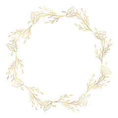 Floral gold wreath illustration
