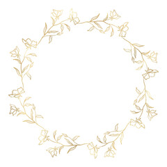 Floral gold wreath illustration