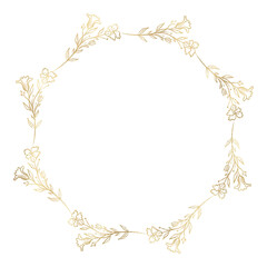 Floral gold wreath illustration