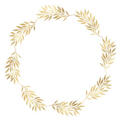Floral gold wreath illustration
