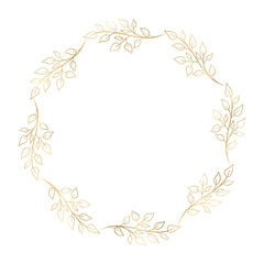 Floral gold wreath illustration