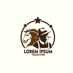 logo horse breeder vector illustration