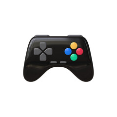 Black game controller icon 3d render isolated © whyt