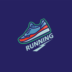 logo running shoes vector illustration
