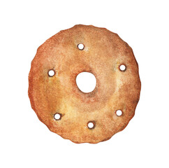 Cookie alphabet. Baking ABC. Watercolor illustration.