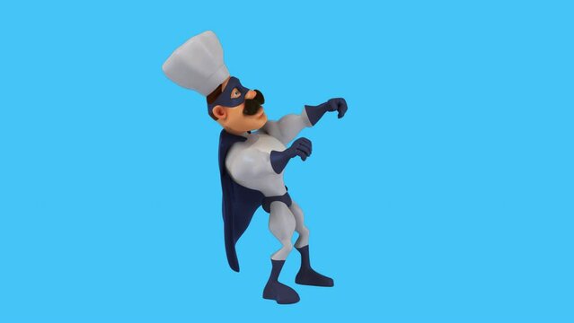 Fun 3D cartoon superhero dancing (with alpha channel included)