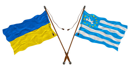 National flag  of Ambazonia and Ukraine. Background for designers