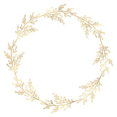 Floral gold wreath illustration