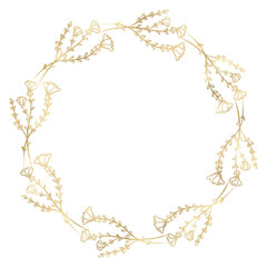 Floral gold wreath illustration