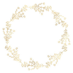 Floral gold wreath illustration