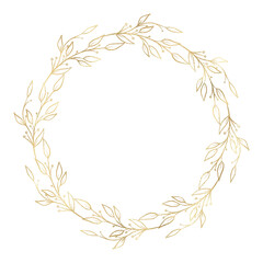 Floral gold wreath illustration