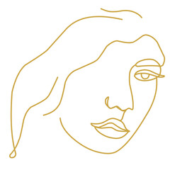 Minimalist Women Face Line art