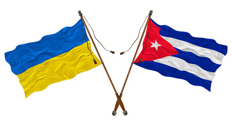 National flag  of Cuba. and Ukraine. Background for designers