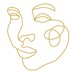 Minimalist Women Face Line art