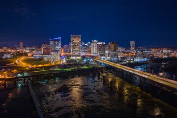 Fototapeta na wymiar Downtown Richmond at Night