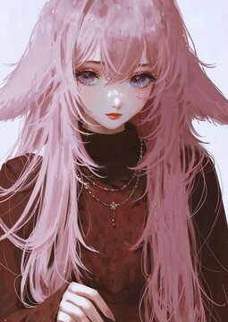 Anime pink hair