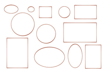 シャープなラインのフレーム素材セット(透過)