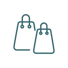 two shopping bags icon. Thin line two shopping bags icon from business and finance collection. Outline vector isolated on white background. Editable two shopping bags symbol can be used web and mobile
