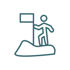 man success icon. Thin line man success icon from business and finance collection. Outline vector isolated on white background. Editable man success symbol can be used web and mobile