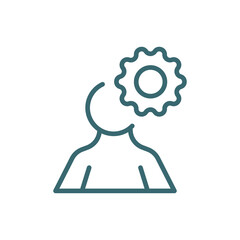 man with solutions icon. Thin line man with solutions icon from business and finance collection. Outline vector isolated on white background. 