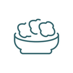 onion patties icon. Thin line onion patties icon from culture and civilization collection. Outline vector isolated on white background.