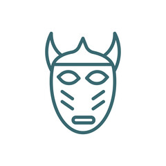 native american mask icon. Thin line native american mask icon from culture and civilization collection. Outline vector isolated on white background.