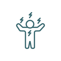 energized human icon. Thin line energized human icon from feeling and reaction collection. Outline vector isolated on white background. Editable energized human symbol can be used web and mobile