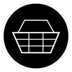 Warenkorb auf einem schwarzen Button