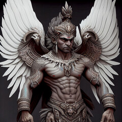 Obraz premium ancient warrior with garuda suit
