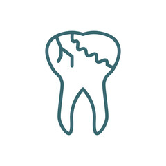 caries icon. Thin line caries icon from medical collection. Outline vector isolated on white background. Editable caries symbol can be used web and mobile