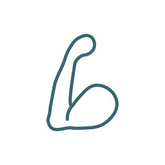 Obraz premium arm icon. Thin line arm icon from medical collection. Outline vector isolated on white background. Editable arm symbol can be used web and mobile