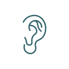 ear icon. Thin line ear icon from medical collection. Outline vector isolated on white background. Editable ear symbol can be used web and mobile