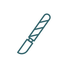 scalpel icon. Thin line scalpel icon from medical collection. Outline vector isolated on white background. Editable scalpel symbol can be used web and mobile