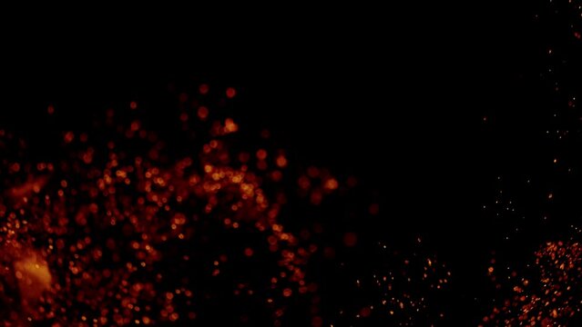 Super slow motion of fire isolated on black background. Filmed on high speed cinema camera at 1000 fps