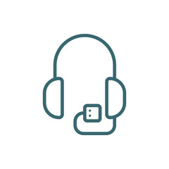 audio guide icon. Thin line audio guide icon from museum and exhibition collection. Outline vector isolated on white background. Editable audio guide symbol can be used web and mobile