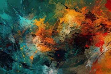 Naklejka na ściany i meble colorful abstract painting. Generative AI