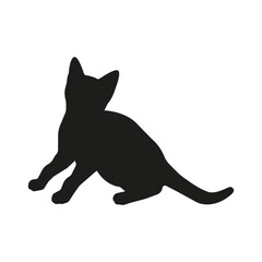 Cat silhouette illustration, sitting cat