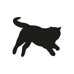 Cat silhouette illustration, jumping cat, the cat attacks