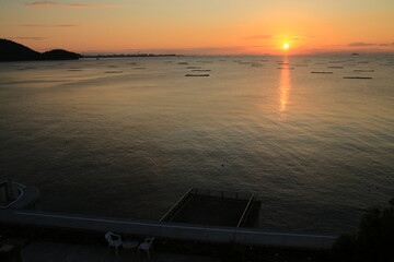 兵庫県たつの市御津町室津から見た播磨灘の日の出